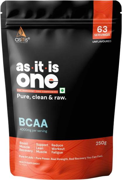 AS-IT-IS Nutrition BCAA - Branched Chain Amino Acids - 250 gms BCAA