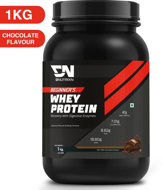 DNUTRIXN Beginner's High Whey Protein 40G | Advanced Muscle Building Formula with BCAA+ Whey Protein