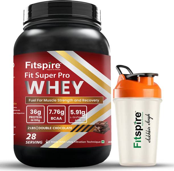 Fitspire Fit Super Pro Whey Protein with Shaker | 36g Protein per 100g Serving Whey Protein