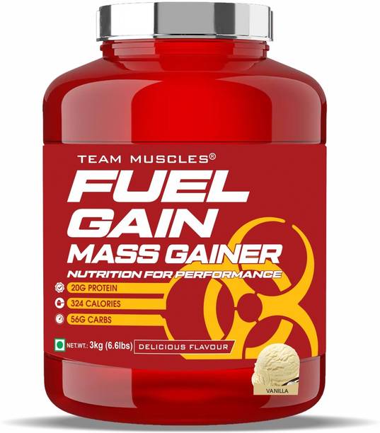 TEAM MUSCLES TM Fuel Gain Mass Gainer-3 Kg| Weight Gainer | Heavy Weight Gainer | Bulk Gainer Weight Gainers/Mass Gainers