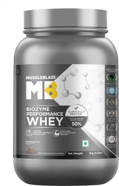 MUSCLEBLAZE Biozyme Performance Whey Protein Powder, 25g Protein Per Scoop Whey Protein