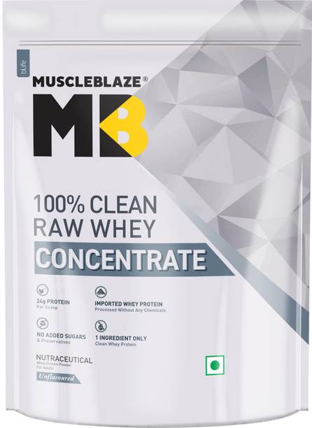 MUSCLEBLAZE 100% Clean Raw Concentrate, Light & Clean, Easy to Digest Whey Protein