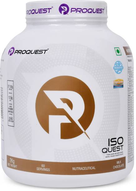 PROQUEST Iso Quest Whey Protein Isolate|Low Fat 27g Protein|Added Probiotics & Digezyme® Whey Protein