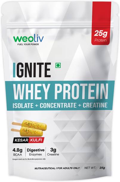 Weoliv Ignite Whey Protein Isolate & Concentrate | 25g Protein & 3g Creatine | Whey Protein