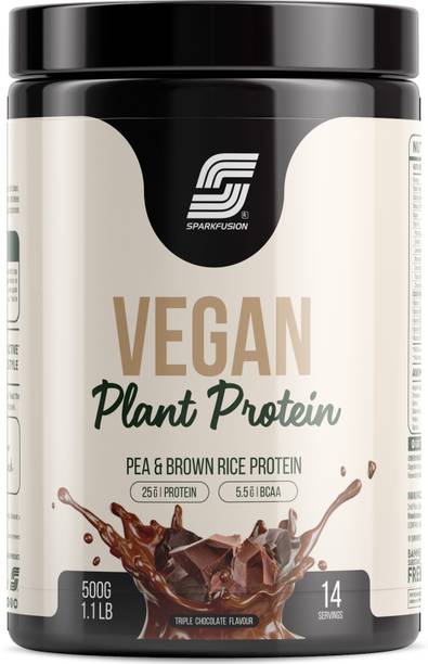 Sparkfusion Vegan Plant Protein Powder Essential Amino Acids Chocolate Flavour 1kg(Unisex)