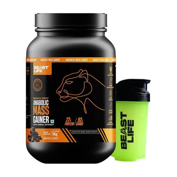 BeastLife High Rich Protein Gainer - No Maltodextrin with Shaker Weight Gainers/Mass Gainers