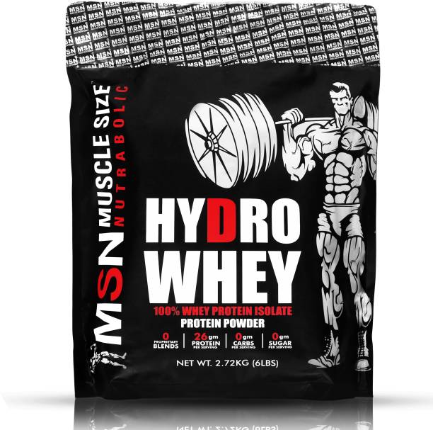 MUSCLE SIZE HYDRO WEHY PROTEIN 100% ISOLATE (6lbs, 2.720kg) ,STRAWBERRY Whey Protein