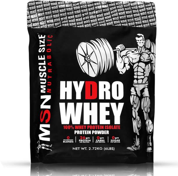 MUSCLE SIZE HYDRO WEHY PROTEIN 100% ISOLATE (6lbs, 2.720kg) VANILLA Whey Protein