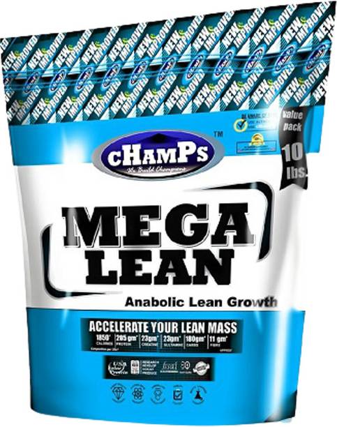 CHAMPS NUTRITION Mega Lean 20LB (10 lbs+10lbs) Combo pack 9kg lean mass gain added glutamine Weight Gainers/Mass Gainers