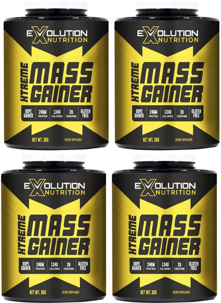 Evolution Nutrition Xtreme Mass Gainer Calories 1340 (6.6+6.6+6.6+6.6Lbs ChocoVanilla-2) Weight Gainers/Mass Gainers