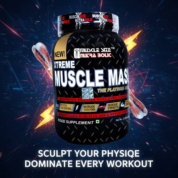 MUSCLE SIZE Xtreme Muscle Mass Gainer | High Protein & High Carb Formula Weight Gainers/Mass Gainers