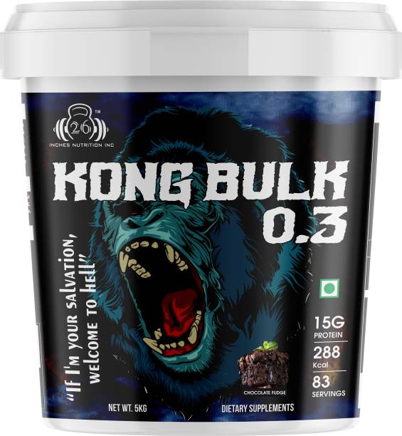 26INCHES NUTRITIONS INC Kong Bulk 0.3 (Chocolate Fudge-5 Kg) Weight Gainers/Mass Gainers