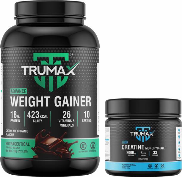 TRUMAX Advance Weight Gainer 1.0kg with Creatine Unflavoured 100gm Combo Pack Weight Gainers/Mass Gainers