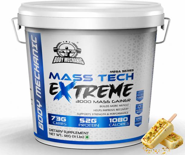 BODYMECHANIC Mass Tech Extreme 3000 Mass Gainer High Protein & Calories Advance Muscle Gainer Weight Gainers/Mass Gainers
