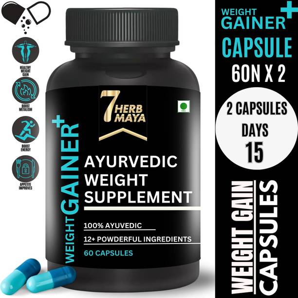 7Herbmaya Ayurvedic Weight Gain Capsules - Plant-Powered Formula for Balanced Growth Plant-Based Protein