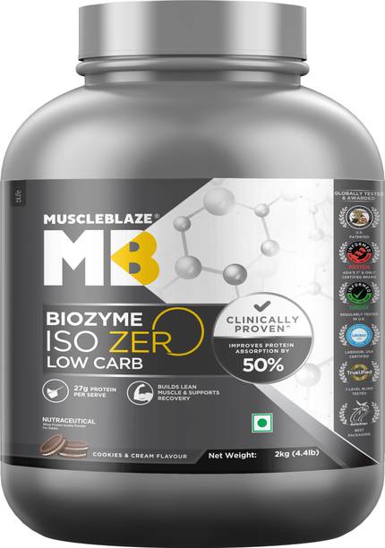 MUSCLEBLAZE Biozyme Iso-Zero, Low Carb Isolate, 27 g Per Scoop