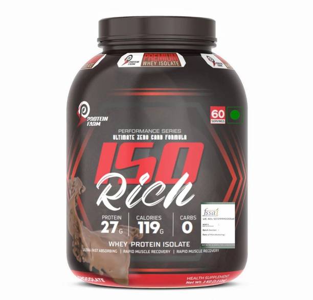 PROTEINFARM ISO Rich Whey Protein Isolate 2Kgs ,Chocolate Ultimate Zero Carb Whey Protein