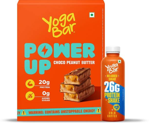 Yogabar 20g Protein | Healthy Snacks | Cold Coffee Protein Shake | 5 Power Up Protein Bars