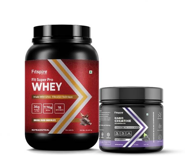 Fitspire Fit Super Pro Whey Protein Double Chocolate & Creatine Monohydrate Powder