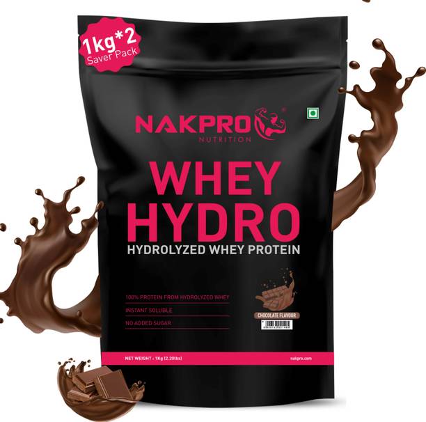 Nakpro HYDRO Whey Protein Hydrolyzed Supplement Powder - 2 kg Chocolate (1Kg*2) Whey Protein