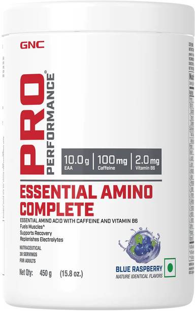 GNC Ind Essential Amino Complete Blue Raspberry Powder 450gm EAA (Essential Amino Acids)