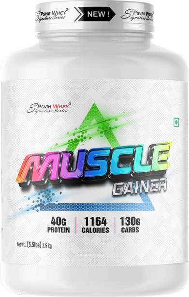 psvm whey Muscle Mass Gainer 2.5 kgs(5.5LBS)Pack of High Protein High Carbs|Added Vitamins Weight Gainers/Mass Gainers