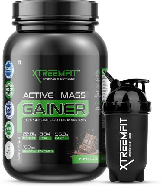 Xtreemfit Mass Gainer, High Protein & Calorie for Mass Gain + Shaker Free Whey Protein