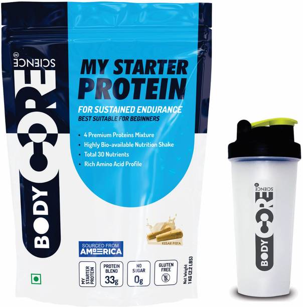 Body Core Science My Starter Protein-1 Kg (Kesar Pista) With Shaker Whey Protein