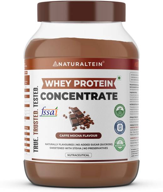NATURALTEIN Natural Whey Protein Concentrate Caffe Mocha | 1 kg | Naturally Flavored Whey Protein