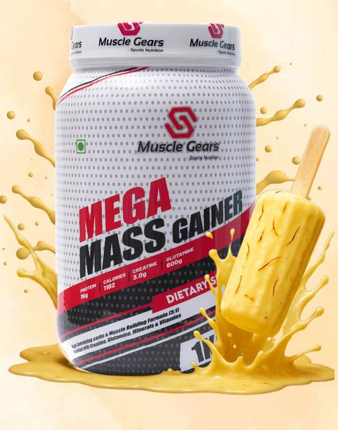 Muscle Gears Mega Mass Gainer 2lbs Malai Kulfi Weight Gainers/Mass Gainers