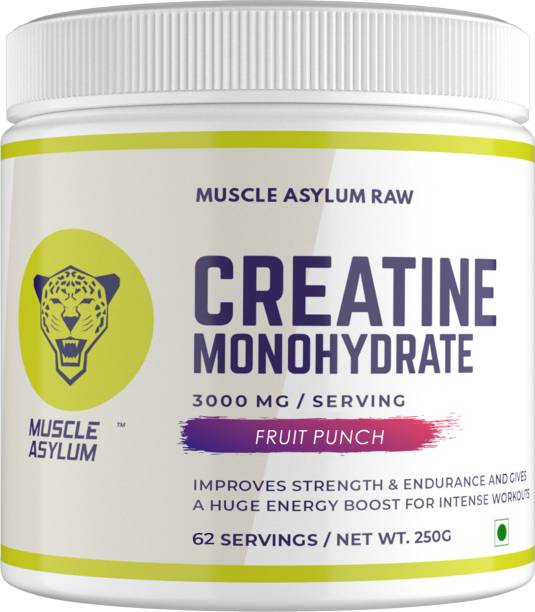 Muscle Asylum Creatine Monohydrate Powder - 50 Servings, 250gm (Fruit Punch) Creatine