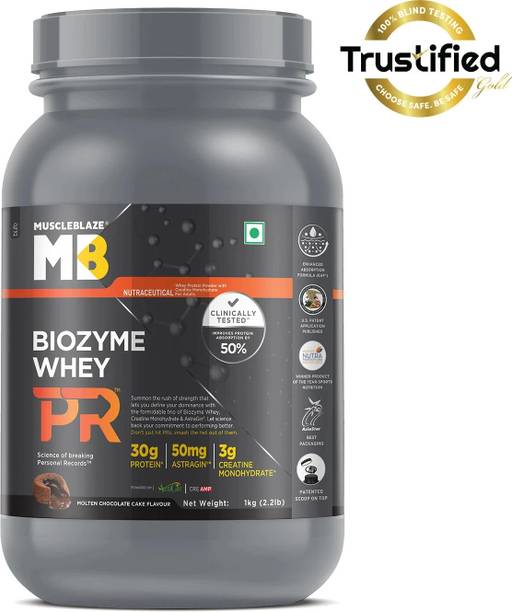 MUSCLEBLAZE Biozyme Whey PR with Creatine Monohydrate & AstraGin Whey Protein