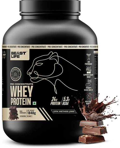 BeastLife 100% Whey Protein | 24g Protein, 5.3g BCAA | Ultrasorb Tech | High Absorption Whey Protein