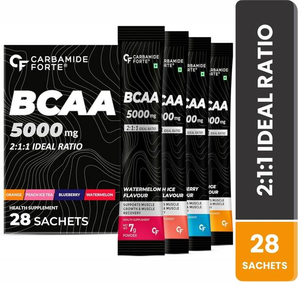 CARBAMIDE FORTE BCAA Supplements 5000mg 28 Sachet For Men & Women | Ideal 2:1:1 Ratio BCAA