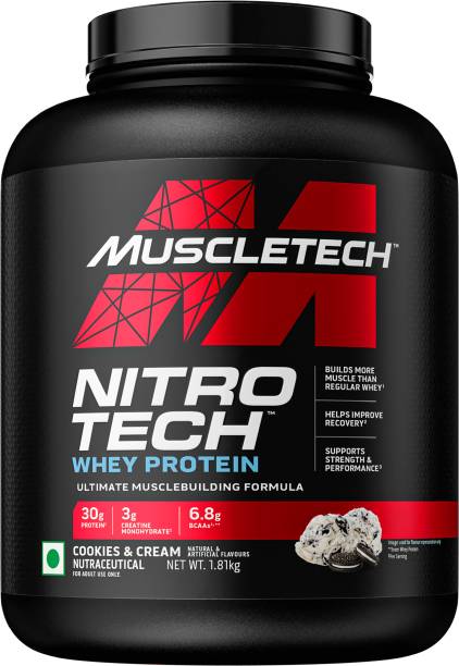 Muscletech NitroTech 30g Protein, 3g creatine monohydrate ultimate muscle building formula Whey Protein