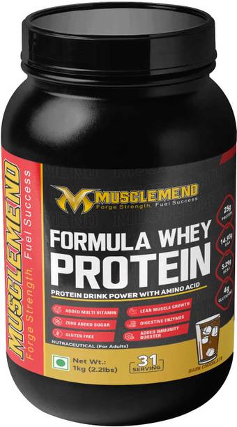 MUSCLEMEND Whey Protein with EAAs, BCAAs & Multivitamins | 25g Protein per Scoop Whey Protein
