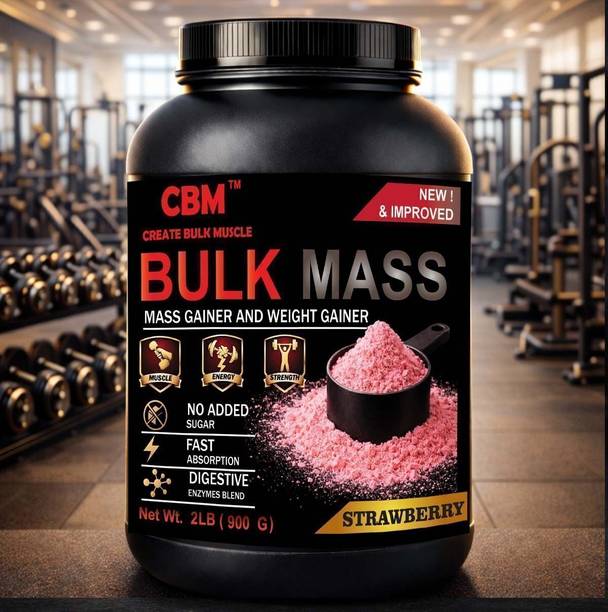 CBM Bulk Mass Strawberry 900GM Protein Supplement Weight Gainers/Mass Gainers