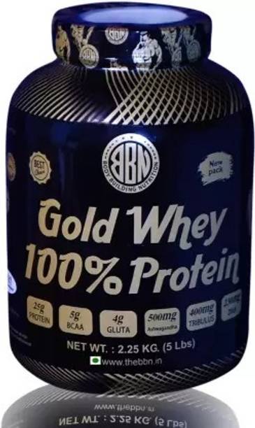 bbn 100% Gold Whey Protein (5lbs, 2.25kg, Chocolate Flavor) Weight Gainers/Mass Gainers