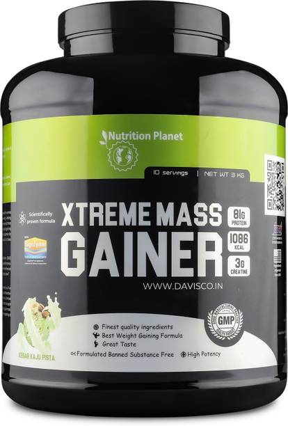 Nutrition Planet Xtreme Mass Gainer (Kesar Kaju Pista - 3Kg, 10 Servings) Weight Gainers/Mass Gainers