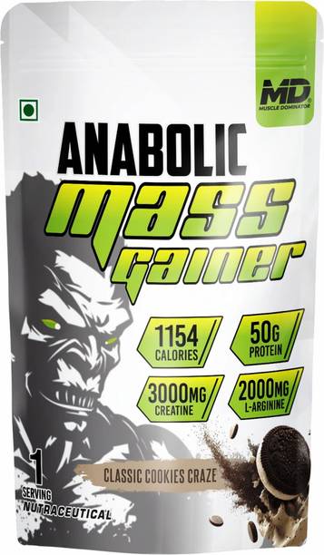 Muscle Dominator Anabolic Mass Gainer | 50g Protein | 3g Creatine | 2g L-Argnine | 1154kcal Weight Gainers/Mass Gainers