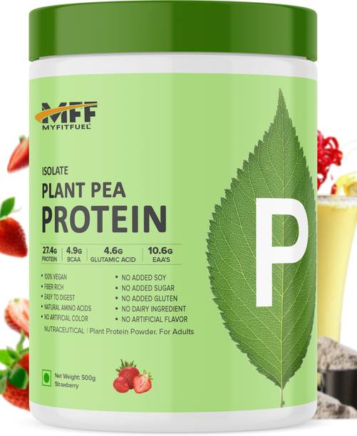 MyFitFuel MFF Plant Pea Protein 500 gm (1.1 lbs) Strawberry Burst Plant-Based Protein