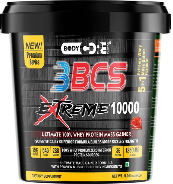 Body Core Science Extreme 10000 Mass Gainer 5Kg-Chocolate| Weight gainer| Muscle Gainer Weight Gainers/Mass Gainers