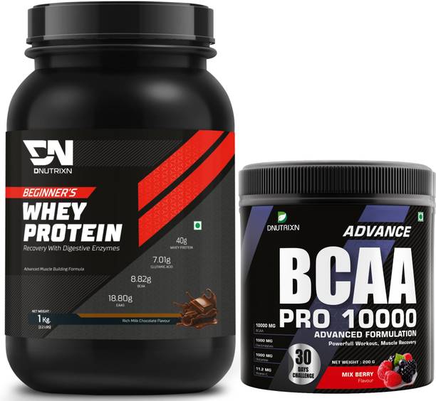 DNUTRIXN Beginner's High Whey Protein+ BCAA Pro 10000 | Muscle Strength, Recovery-Workout Whey Protein
