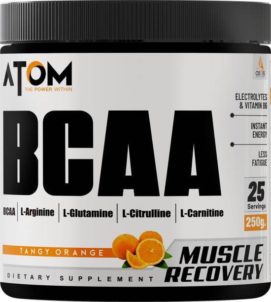AS-IT-IS Nutrition ATOM BCAA 250g with L-arginine, L-Carnitine, L-Citrulline Tangy Orange Flavor BCAA