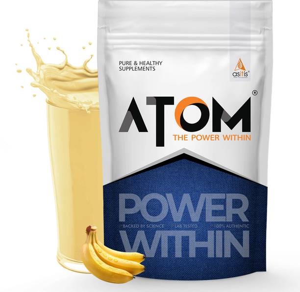AS-IT-IS Nutrition ATOM Mass Gainer 1 Kg 5:1 Carb-Protein Ratio Weight Gainers Banana Flavour Weight Gainers/Mass Gainers