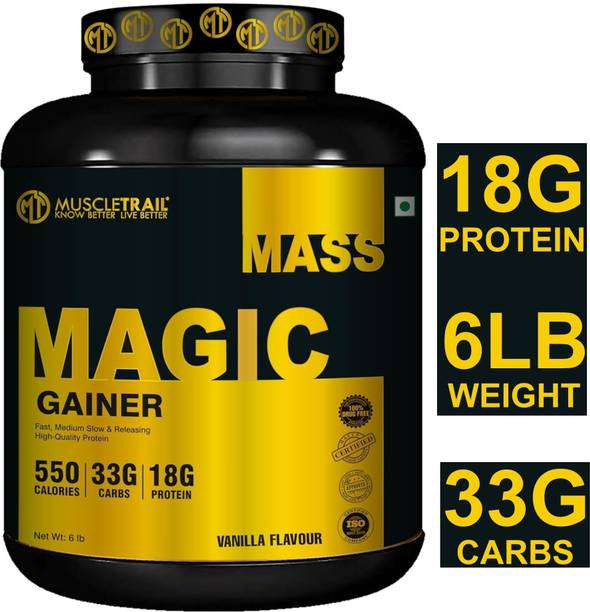 Muscle Trail Magic Gainer |550 Calories, 33g Carbs, 18g Protein| High in Calories Weight Gainers/Mass Gainers