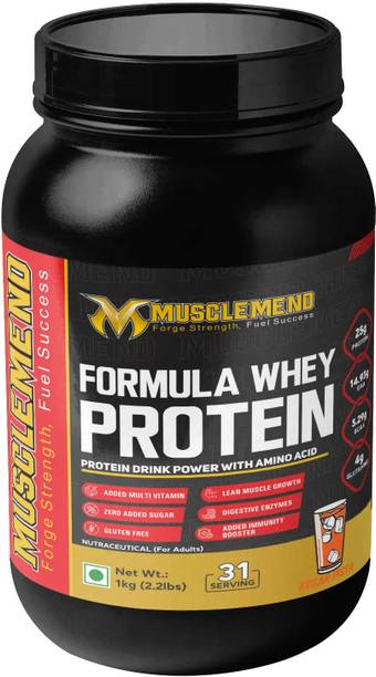 MUSCLEMEND Whey Protein with EAAs, BCAAs & Multivitamins | 25g Protein per Scoop Whey Protein