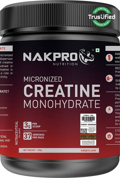Nakpro Micronized Creatine Monohydrate Jar Trustified Certified, Supports Muscle Growth Creatine
