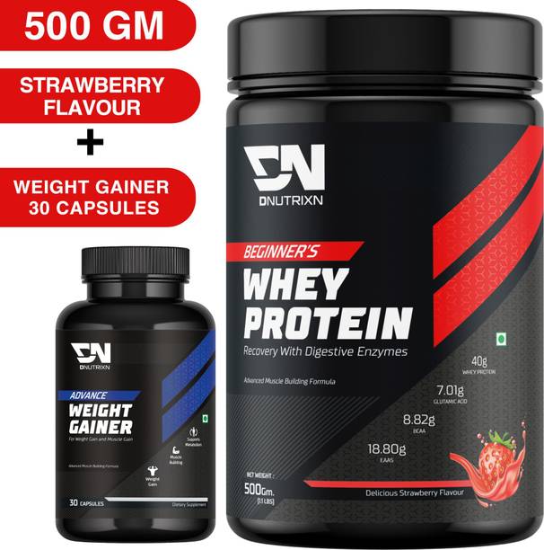 DNUTRIXN Beginner's High Whey Protein 40G + Weight Gainers | Muscle Building Formula Whey Protein