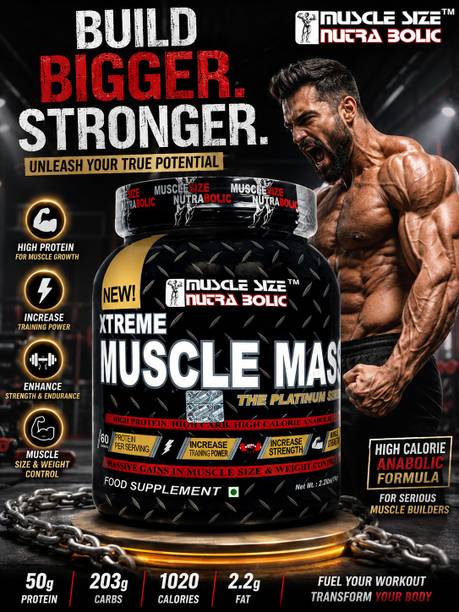 MUSCLE SIZE Xtreme Muscle Mass High Protein Weight Gain Supplement Weight Gainers/Mass Gainers